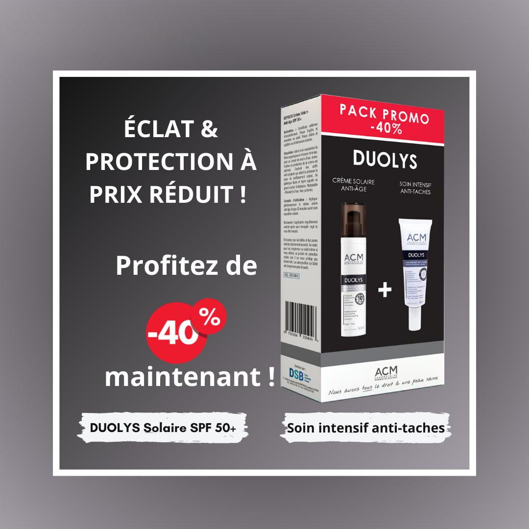 Acm Duolys solaire Spf 50+ - 50 ml + Soin Intensif Anti-Taches