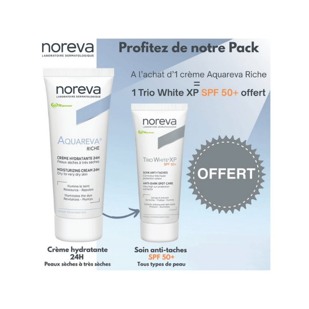 NOREVA Aquareva Duo Pack "Creme Riche 40ml+Triowhite XP Spf50+ 40ml"