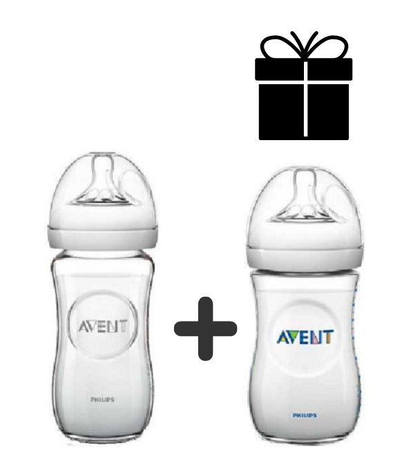AVENT BIBERON NATURAL EN VERRE 240 ML SCF053/17 + AVENT BIBERON NATURAL 260ML SCF070/25 OFFERT