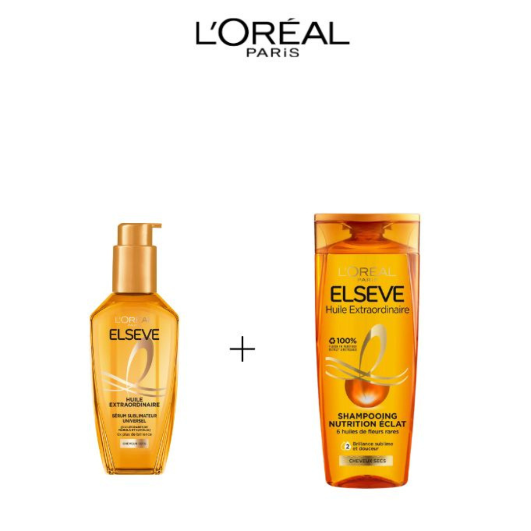 L'Oreal Paris Elseve Huile Extraodinaire Cheveux tres Secs shampooing 200ml+Serum 100ml