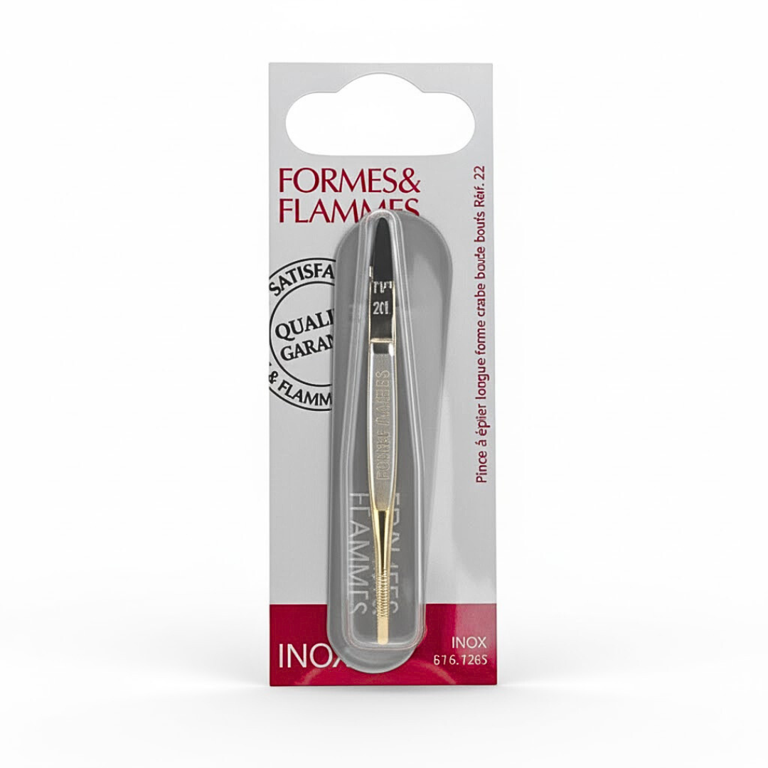 Formes&Flammes Pince A Epiler Acier Forge Bouts Dores Forme Crabe 9cm Refrence 21
