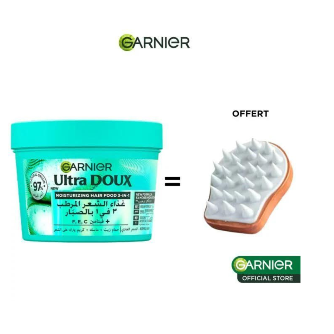 Garnier Ultra Doux Hair Food Aloa 390ml+Scalp Massage Pack