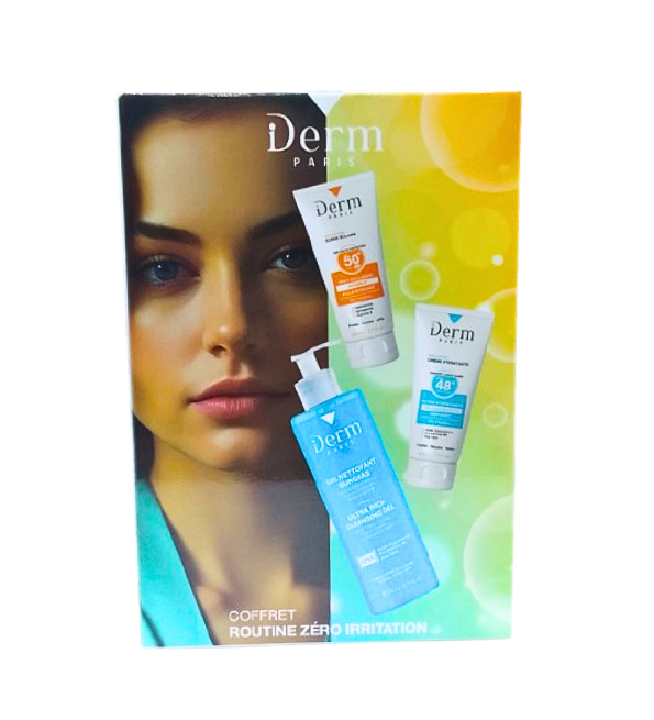 IDerm Coffret Routine Zero Irritation Gel surgras+Creme hydratant+Ecran