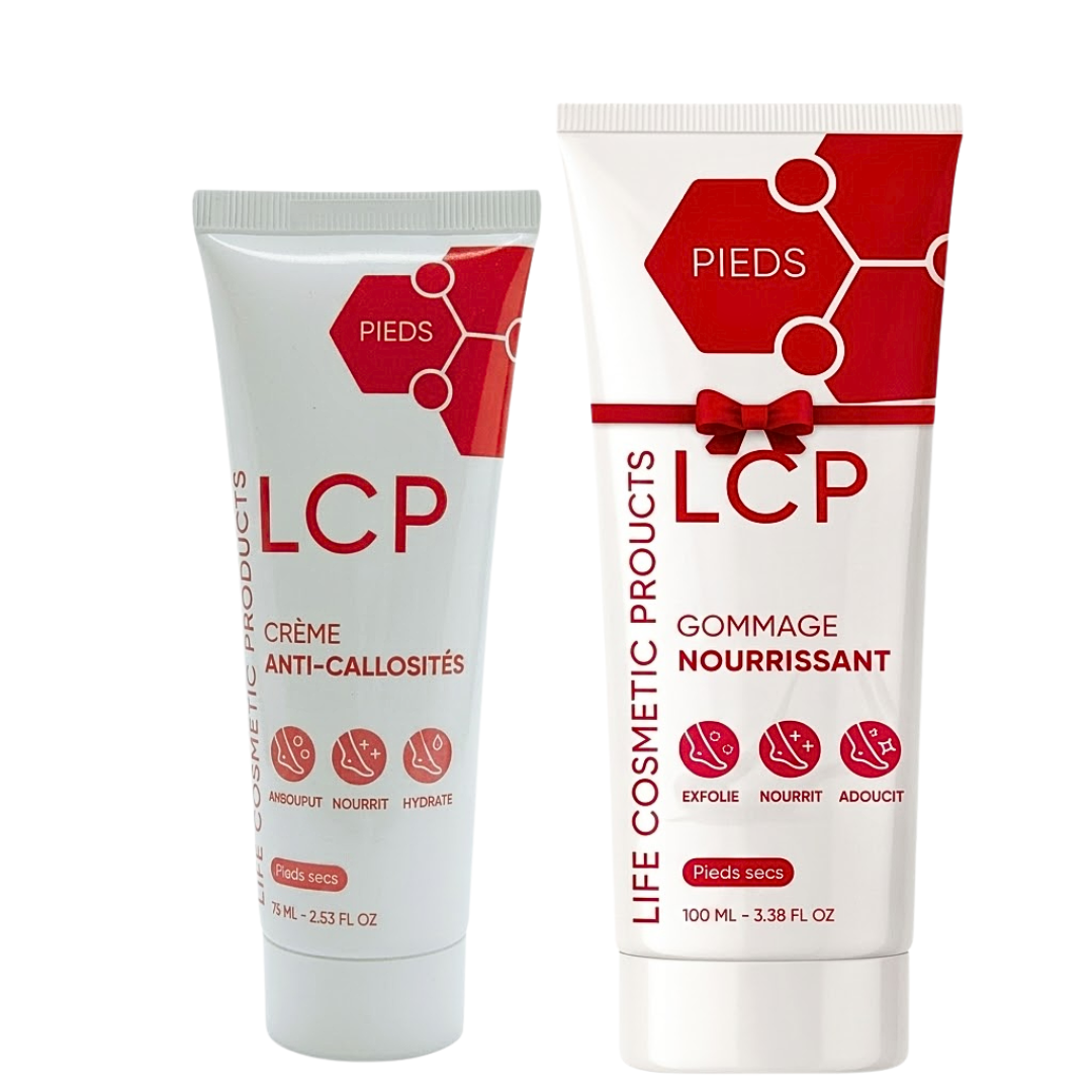 LCP Pieds Secs Abimes Creme Anti-Callosites 75ml+Gommage 100ml Pack