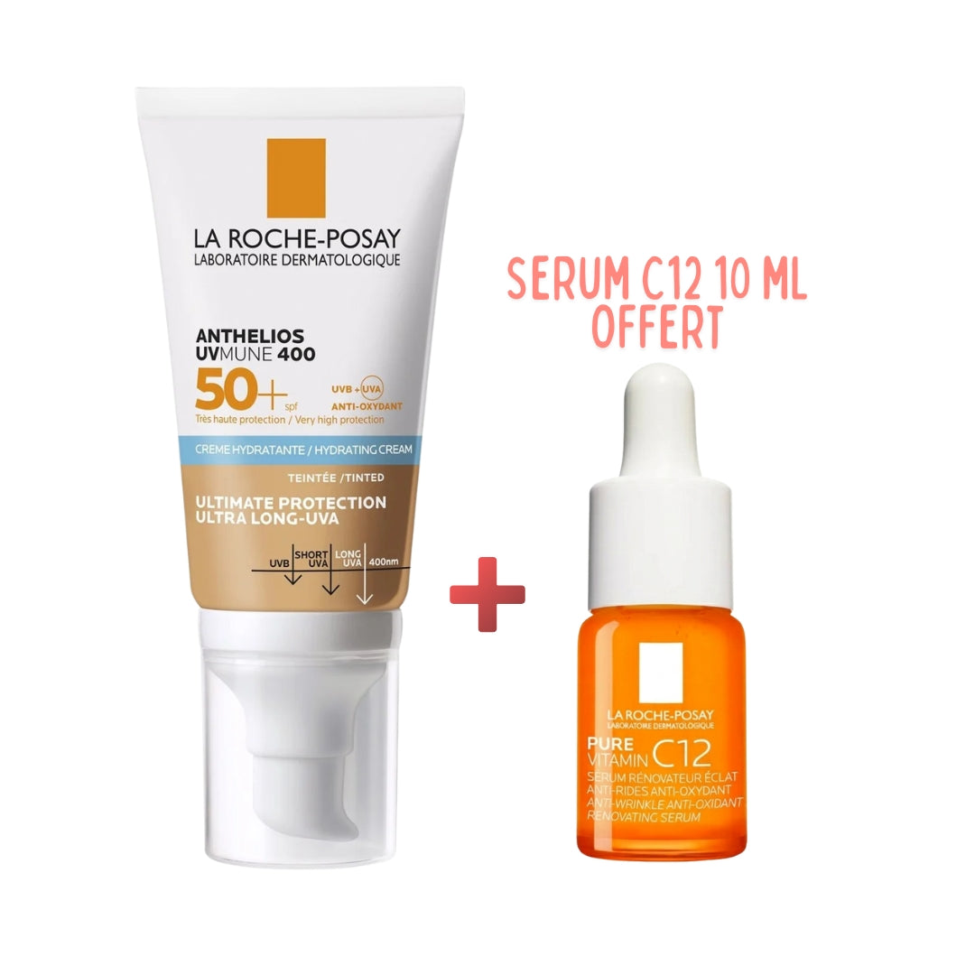La Roche-Posay Anthelios Creme Fondante UVMUNE Teinte 400 50ml+Pure Serum Vitamine C12 Format Voyage 10ml
