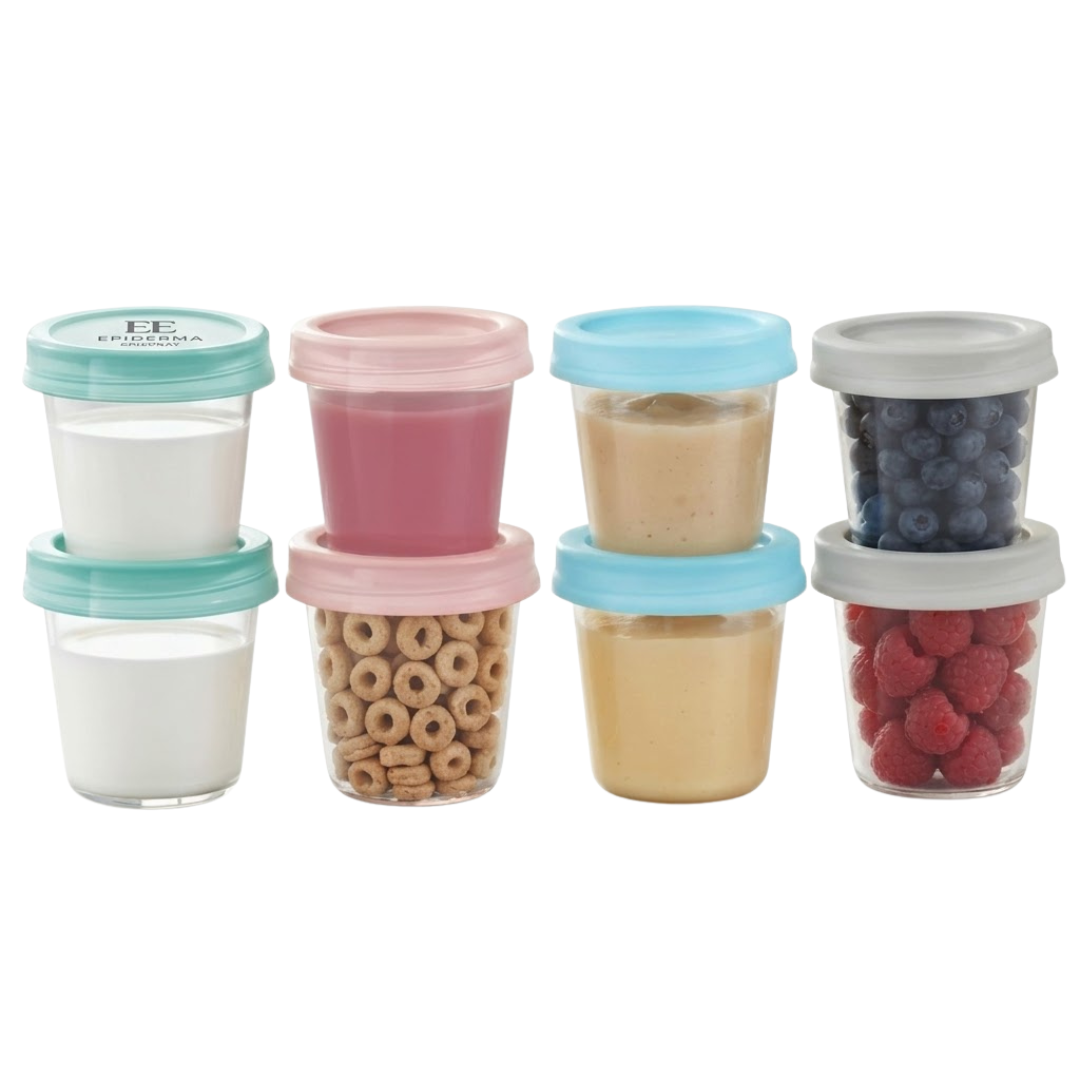 Mammia Pots De Conservation Pour Lait & Snack 180ml x 8 Pots