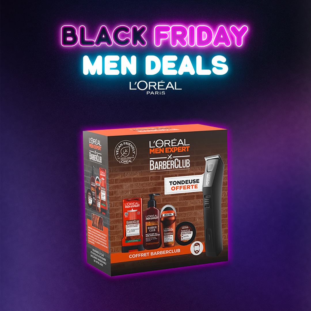 L'Oreal Paris MEN EXPERT ROUTINE BARBER GEL WASH + CREME COIFFANTE +GEL DOUCHE + DEO RO) = TONDEUSE OFFERTE