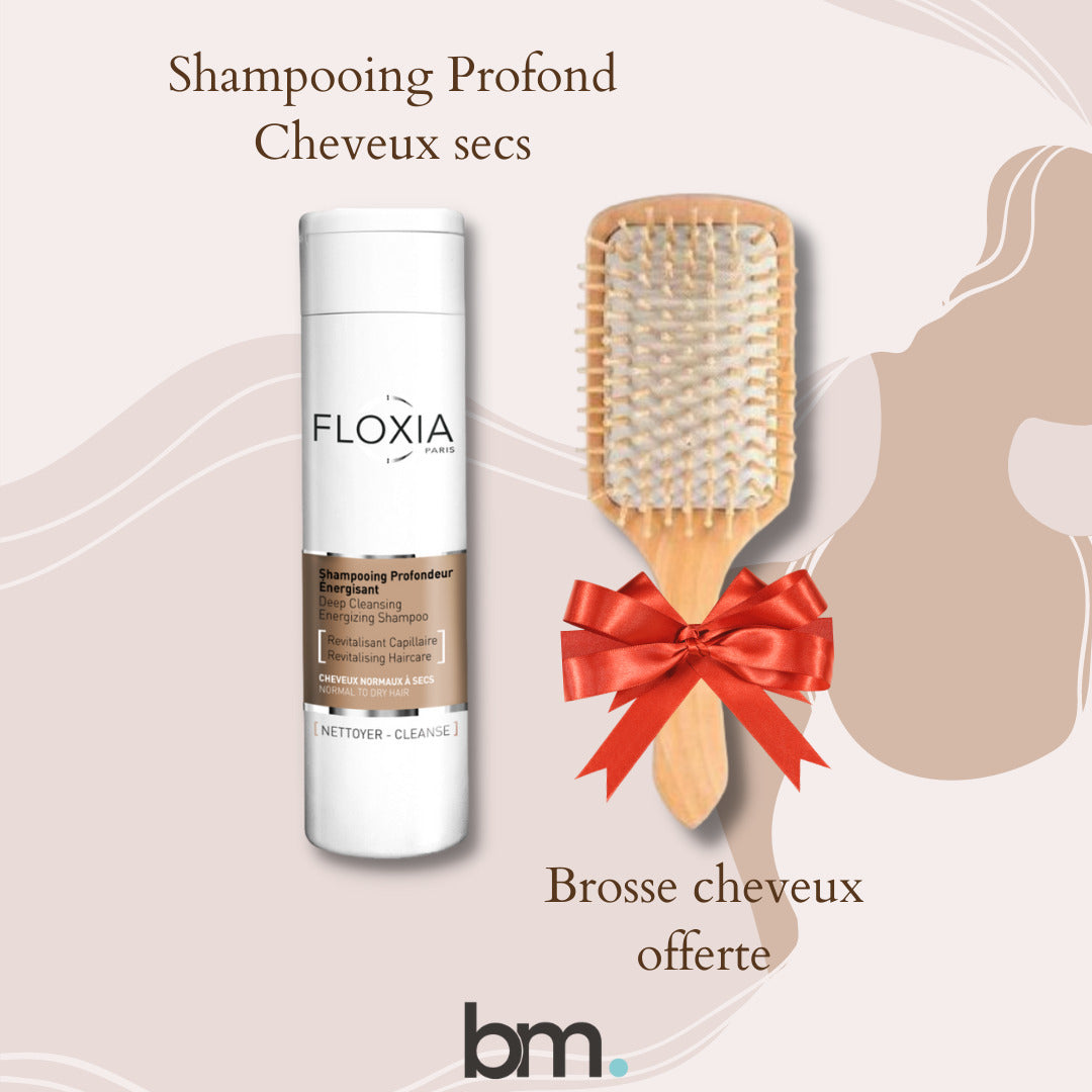 Floxia Shampooing Profond Cheveux Secs 200ml = Brosse de Cheveux OFFERTE