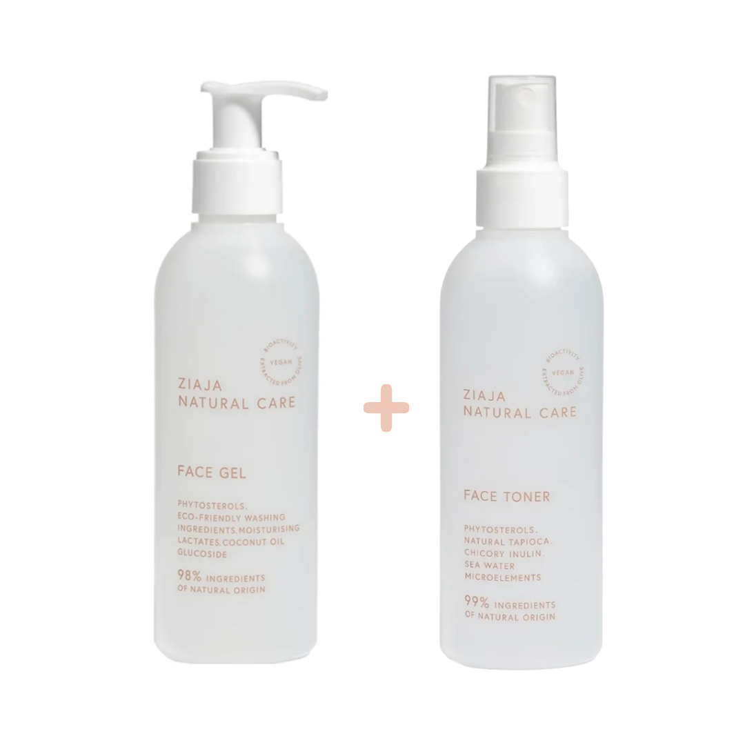 Ziaja Natural Care Gel Nettoyant 190ml + Toner 200ml PACK