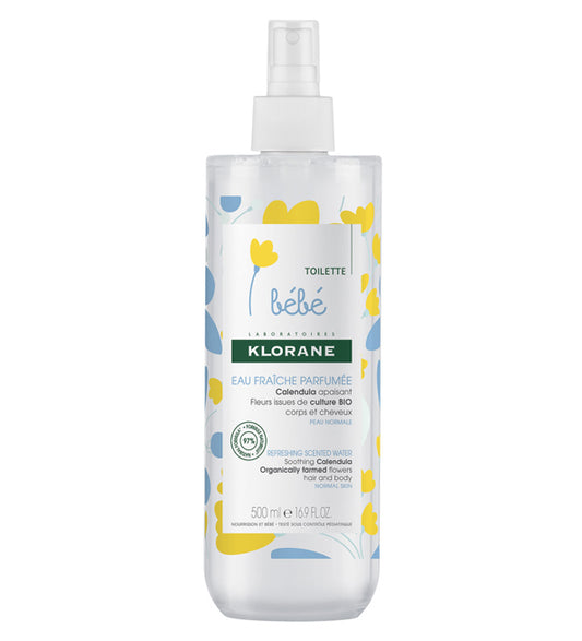 Klorane - Eau fraîche parfumée au Calendula apaisant - Bébé - Peau normale 500 ml