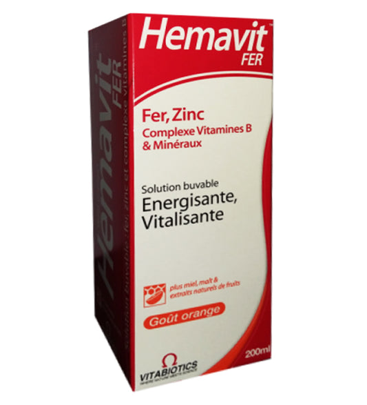 Vitabiotics - Hemavit Fer Complexes Vitamines B et Minéraux Liquide - 200ml