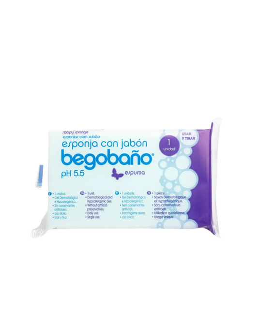 Begobano Eponge Savonneuse Naturel 7.5 x 13 cm