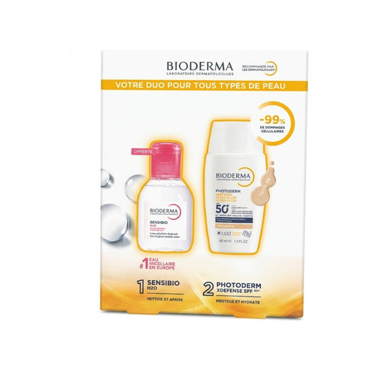 Bioderma Photoderm Xdefense Ultra Fluide Max 02 Teinte+Sensibio H2O 100ml Pack