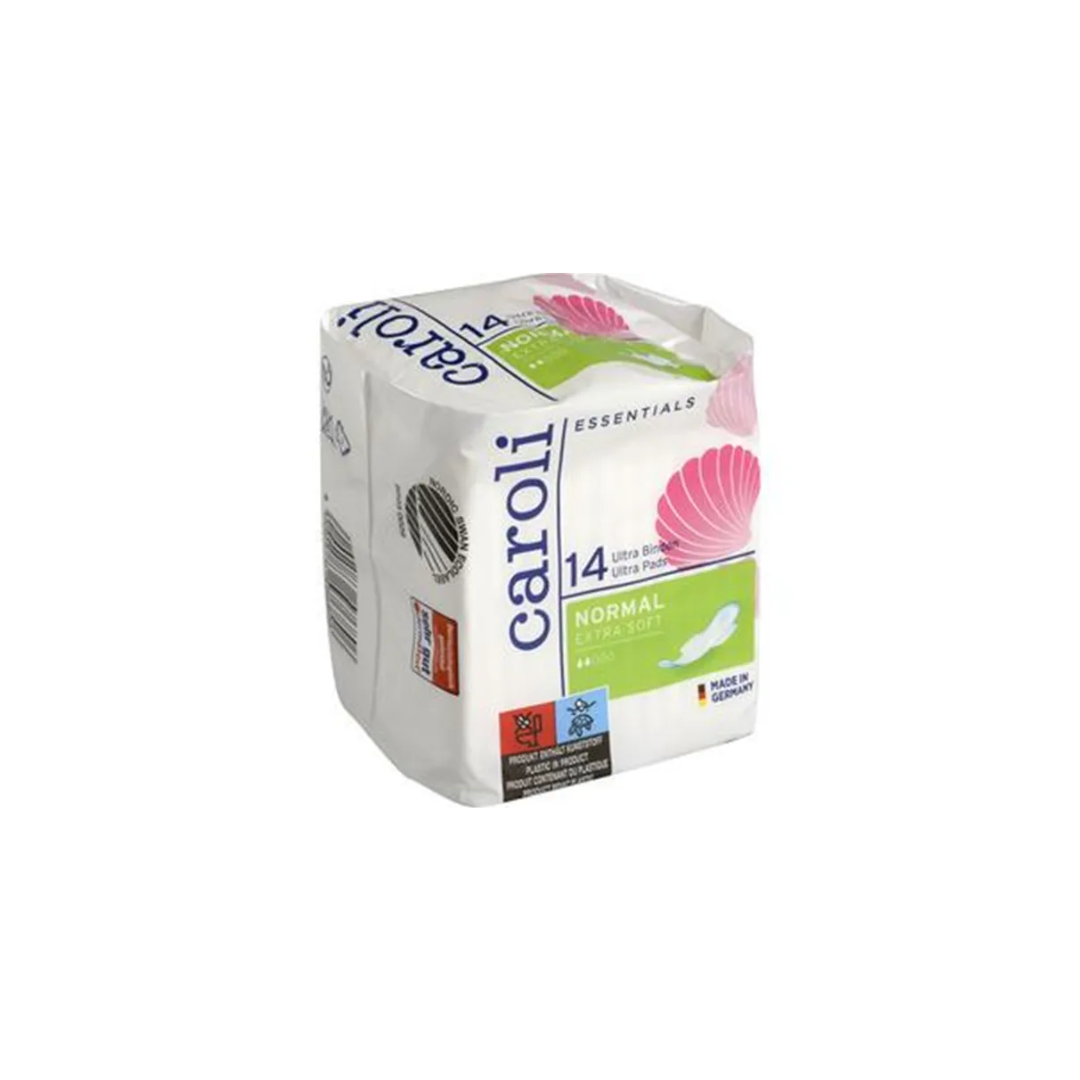 CAROLI SERVIETTES PÉRIODIQUES ULTRA PLUS CAPACITÉ D'ABSORPTION 3 GOUTTES X14