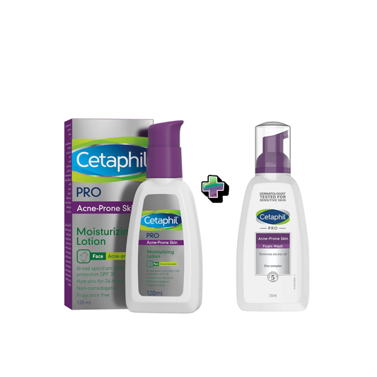 Cetaphil Pro Acno Lotion Hydratant 120ml+Mousse Nettoyant 235ml Pack