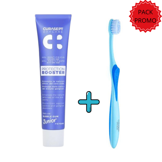 Curasept Dentifrice  Booster Junior 7-12ans 50ml+Brosse A Dents Maxi Soft Pack