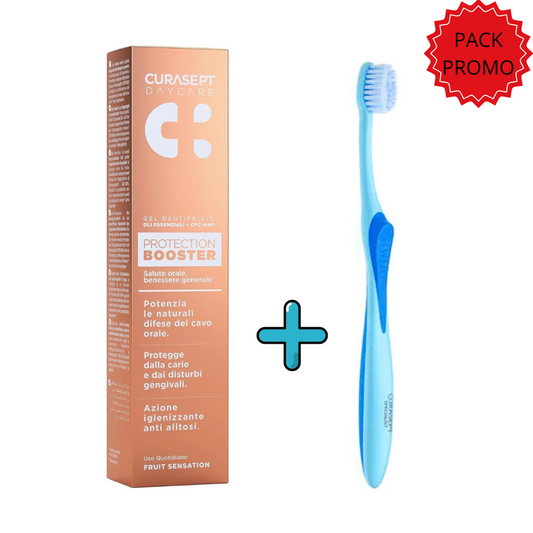 Curasept Dentifrice  Booster Fruit Sensation 75ml+Brosse A Dents Maxi Soft Pack