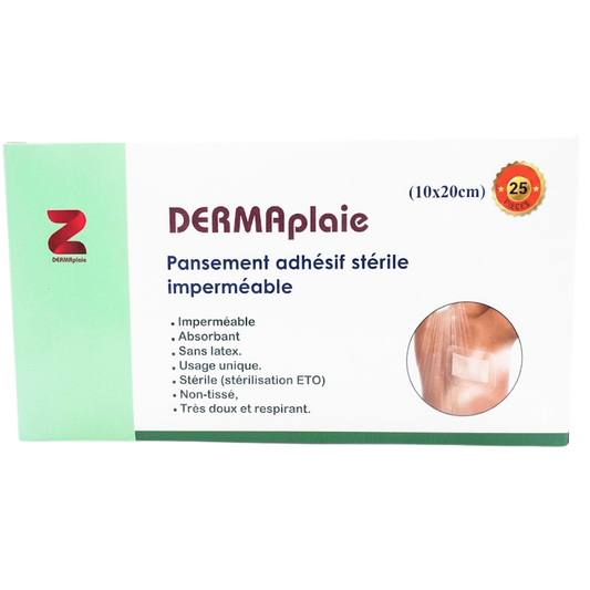 DERMAPLAIE PANSEMENT ADHESIF STERIL10X20cm