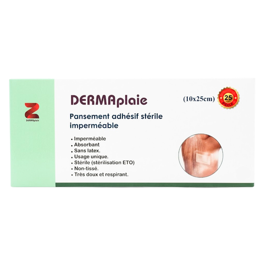 DERMAPLAIE PANSEMENT ADHESIF STERIL 10x25cm