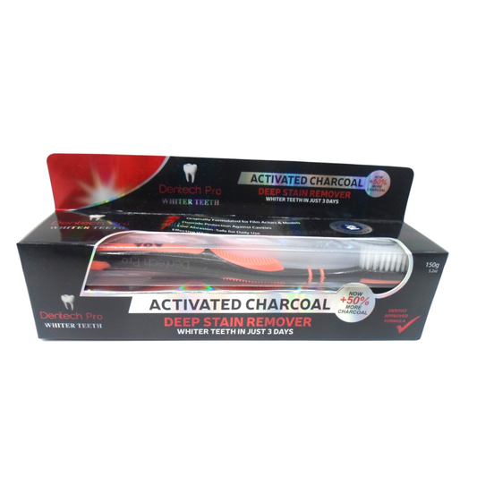 Dentech Pro Activated Charcoal Brosse A Dents & Dentifrice 150g