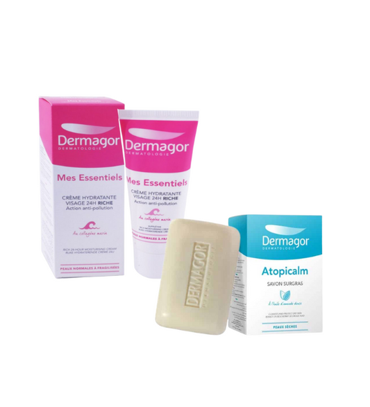 Dermagor Mes Essentiels Creme Riche + Atopicalm Savon Surgras PACK