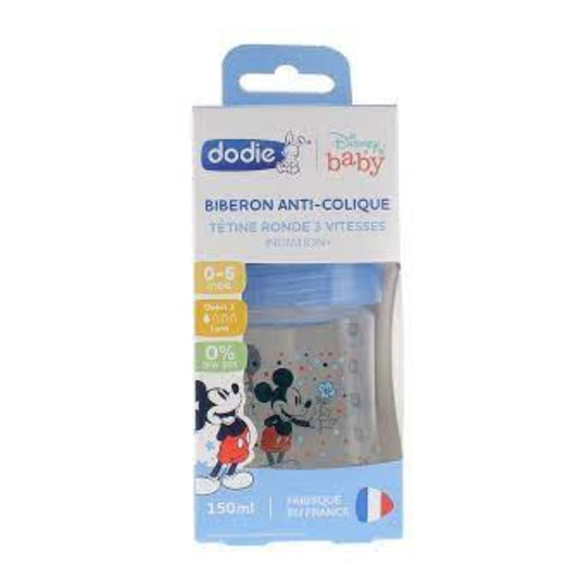 Dodie Biberon Anti-Colique Mickey Bleu 0-6m 150ml