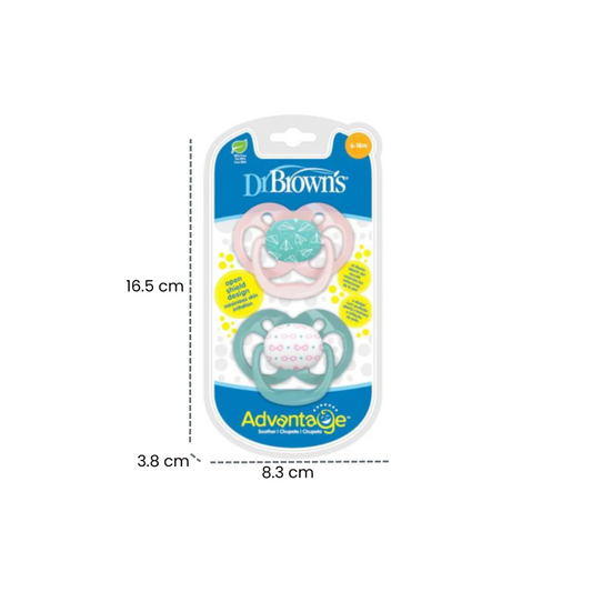 Dr Brown's 2 Sucette Advantage Avions Rose 6-18m
