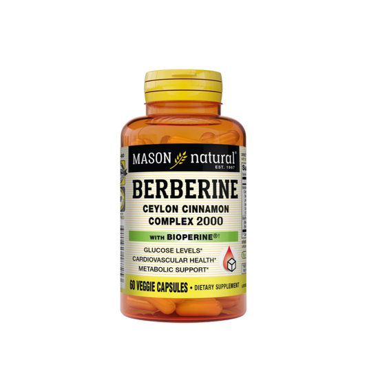Mason Natural Berberine Ceylon Cinnamon 60 Veggie capsules 1872-60