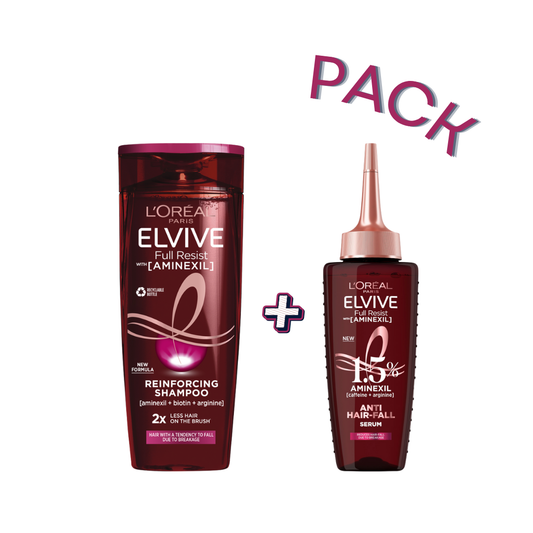 L'Oreal Paris Elseve Fall Resist Aminexil Shampooing 200ml+ Serum 100ml Pack