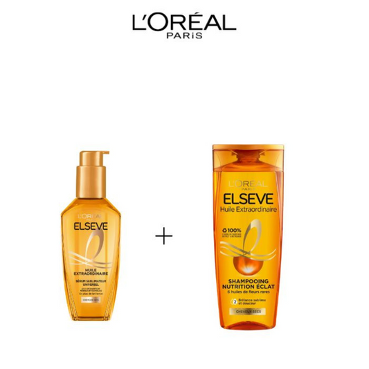 L'Oreal Paris Elseve Huile Extraodinaire Cheveux Normal Secs shampooing 200ml+Serum 100ml