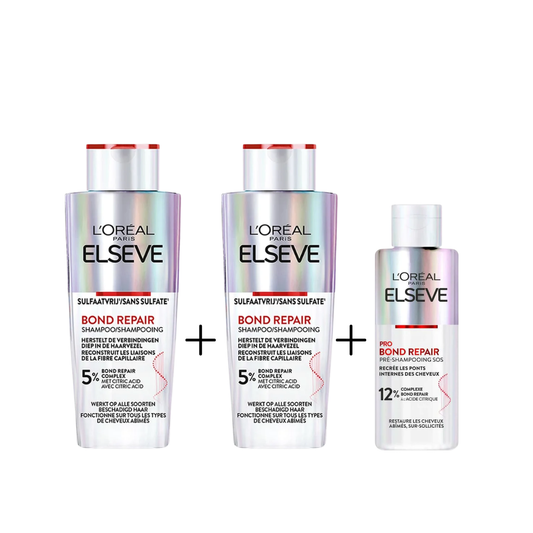 L'Oreal Paris Elseve Routine Bond Repair Shampoing 2x 200ml+Pre-Shampooing 200ml Pack
