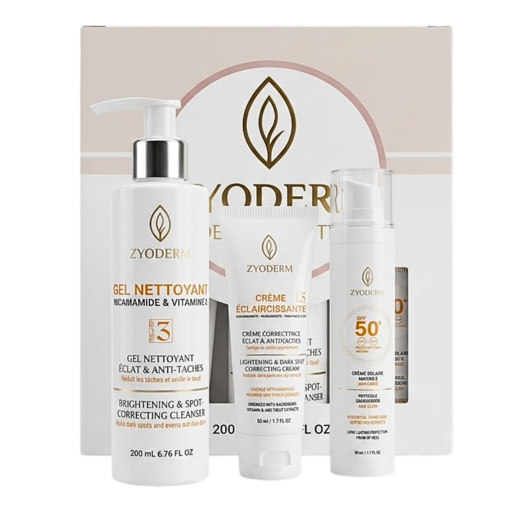 Zyoderm Dermawhite Creme Eclaircissante+Creme Solaire Invisible+Gel Nettoyent Coffret
