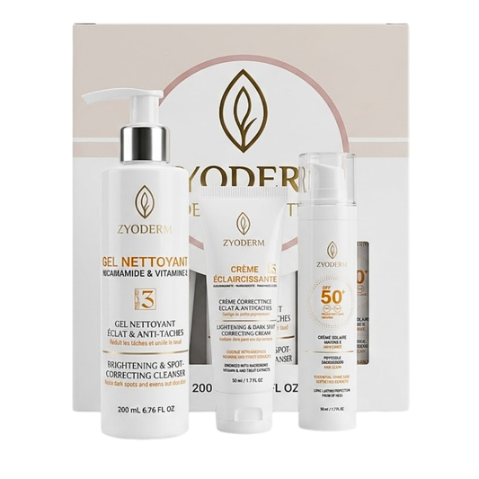 Zyoderm Dermawhite Creme Eclaircissante+Creme Solaire Invisible+Gel Nettoyent Coffret