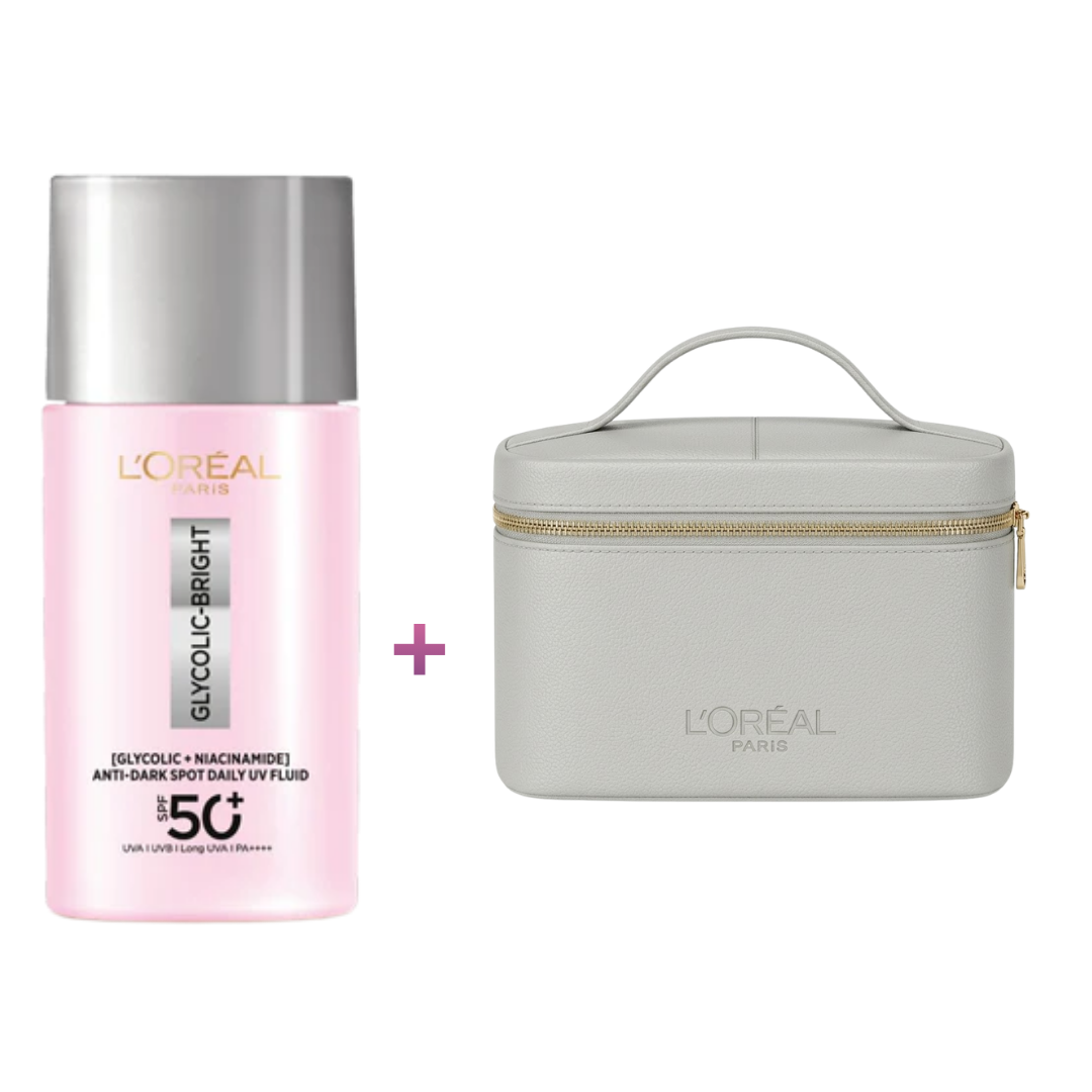 L'Oreal Paris Glycolic-Bright UV Fluid Anti-Tache spf50 + Trousse