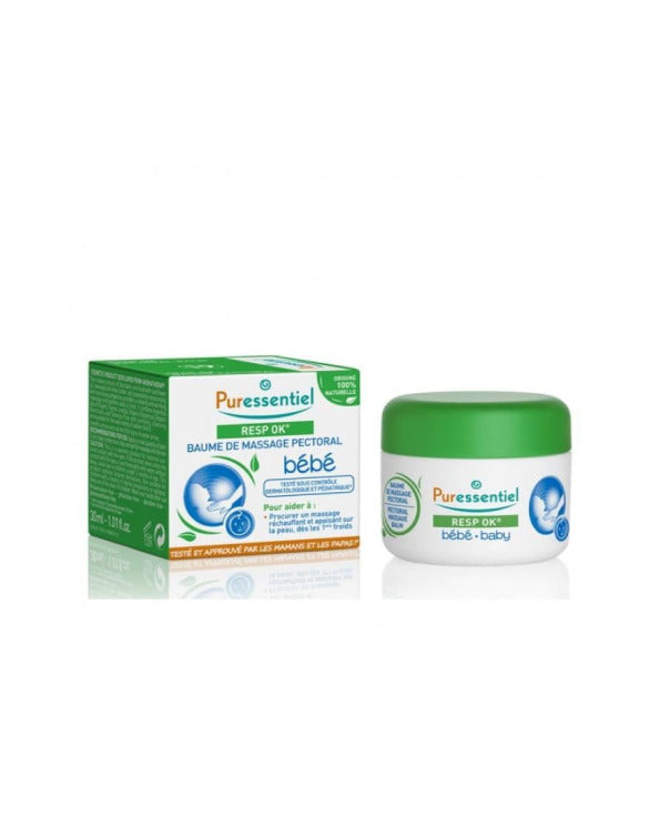 Puressentiel  Resp Ok Baume de massage pectoral bébé - pot de 30 ml