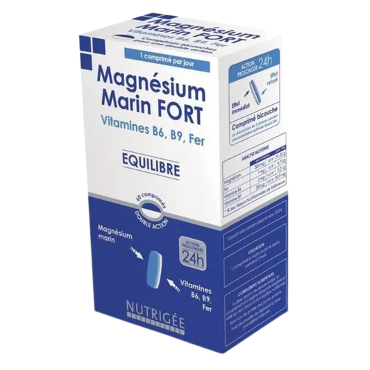 Nutrigee Magnesium Marin Fort & Vitamines B6 B9 Fer 30 Comprimes