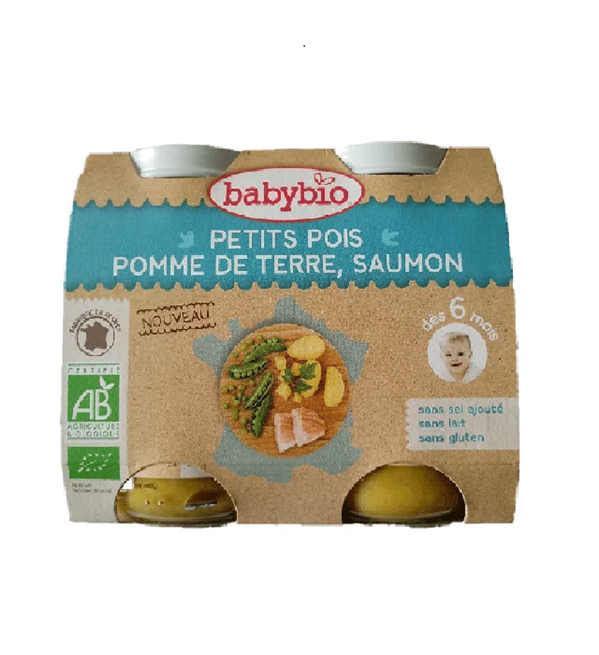 BABYBIO POT PETITS POIS POMME DE TERRE SAUMON  2 X 130 G