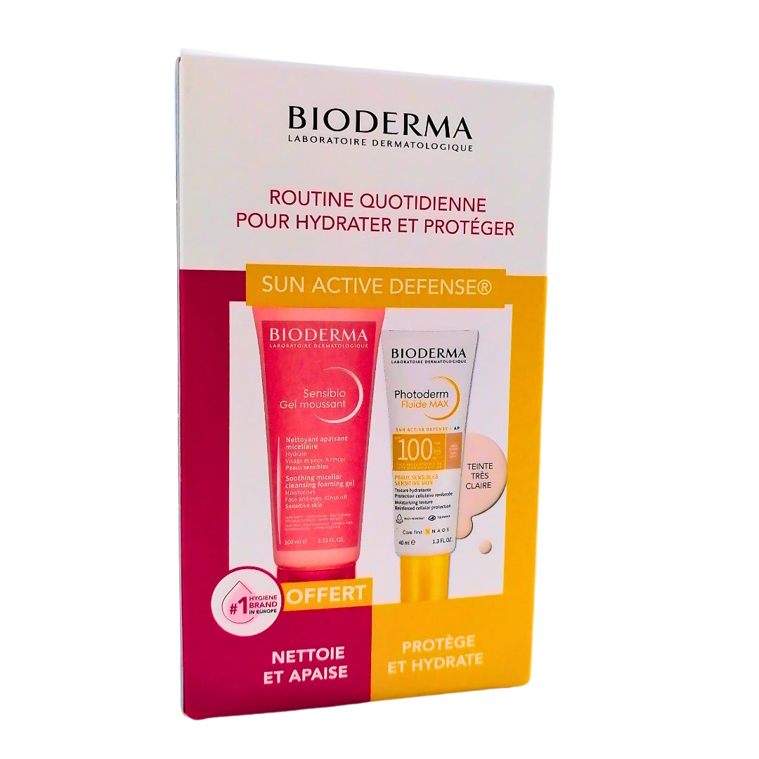 Bioderma Photoderm Fluide Teinte Tres Claire Spf100 + Sensibio Gel Moussant PACK