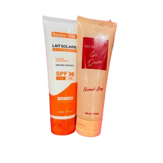 Racine vita Lait solaire spf30 100ml+secret love gel douche