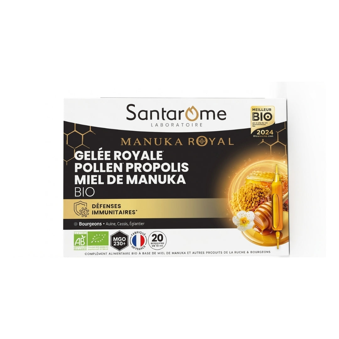 SANTAROME GELEE ROYALE POLLEN PROPOLIS MIEL DE MANUKA 20 AMPOULES