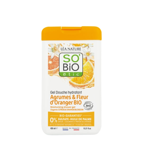SO BIO GEL DOUCHE AGRUMES FLEURS D'ORANGER 450ML