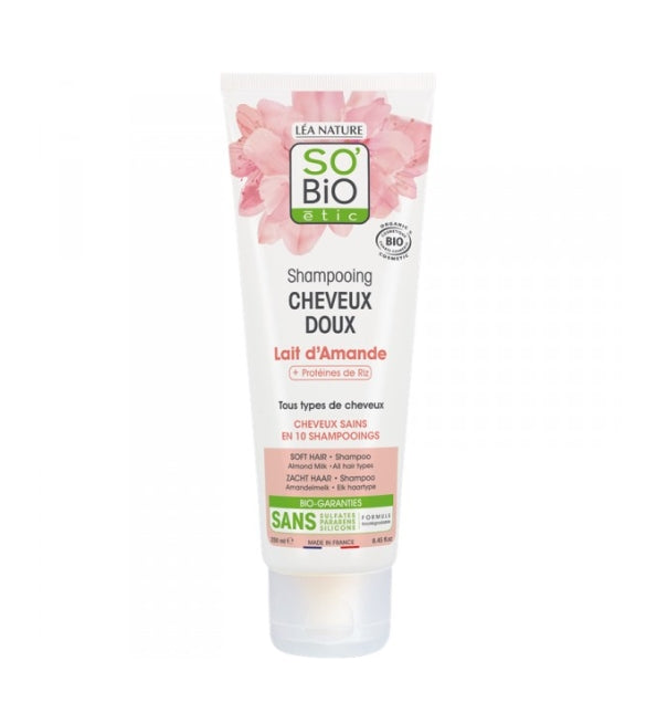 SO BIO SHAMPOOING DOUX AU LAIT D'AMANDE ET PROTEINE DE RIZ 250ML