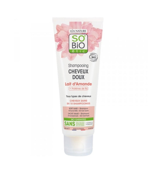 SO BIO SHAMPOOING DOUX AU LAIT D'AMANDE ET PROTEINE DE RIZ 250ML