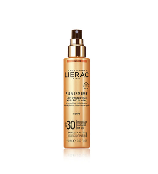 LIERAC SUNISSIME LAIT PROTECTEUR SPF30 Anti-âge Global Corps 150ml