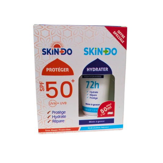 Skindo Ecran Solaire Invisible + Creme hydratante Peaux mixtes a grasses