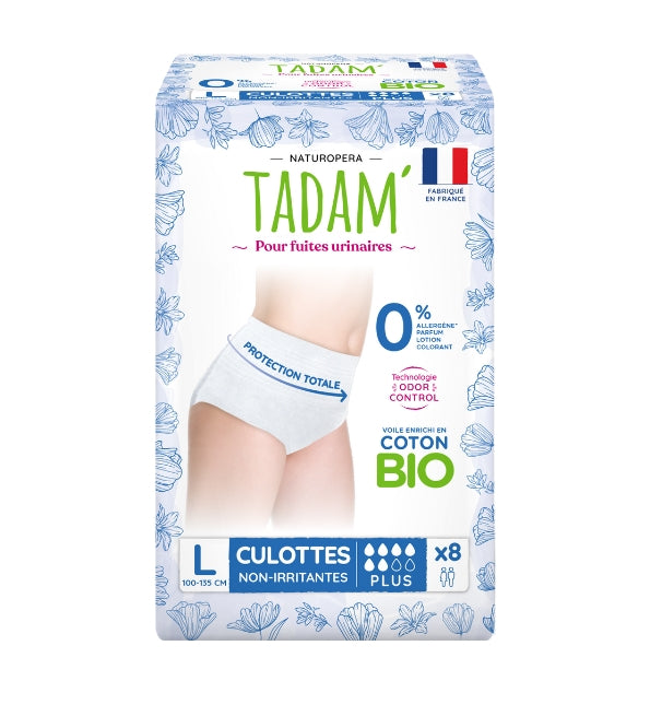 TADAM CULOTTES FUITES URINAIRES PLUS TAILLE L X 8