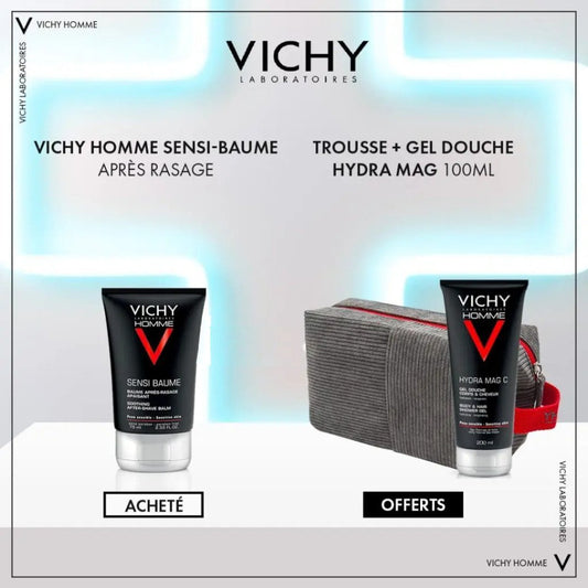Vichy Homme Sensi baume 75ml+hydra mag C 100ml Trousse