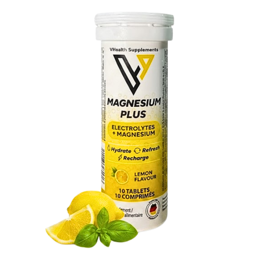 Vhealth Maghnesium Plus Électrolytes  Lemon 10 Comprimes