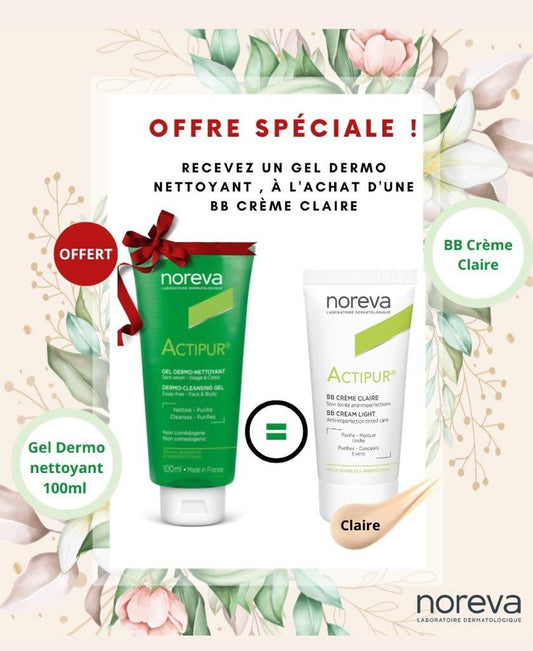 Noreva Actipur BB creme Claire 30ml + Actipur Gel Nettoyant 150ml Pack