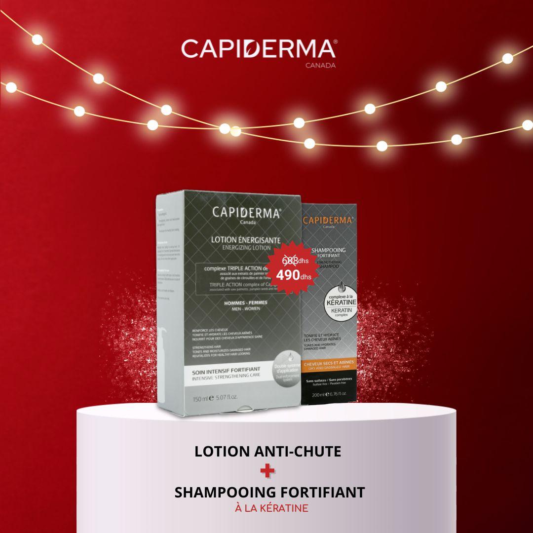 Capiderma - Lotion soin intensif anti-chute - 150 ml = Shampooing Fortifiant 200ml Offert